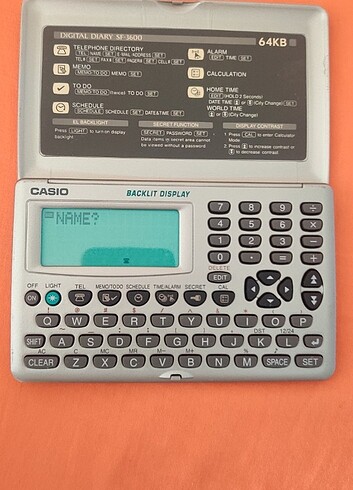 Casio SF-3600 Dijital Diary. Işıklı model. Temiz ve sorunsuz, ça