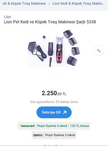 LİON PET KEDİ KÖPEK TRAŞ MAKİNESİ ŞARJLI - Görsel 9