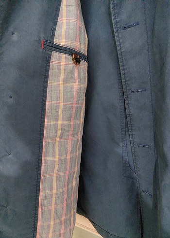 Düğmeli Mavi Denim Trençkot - Görsel 6