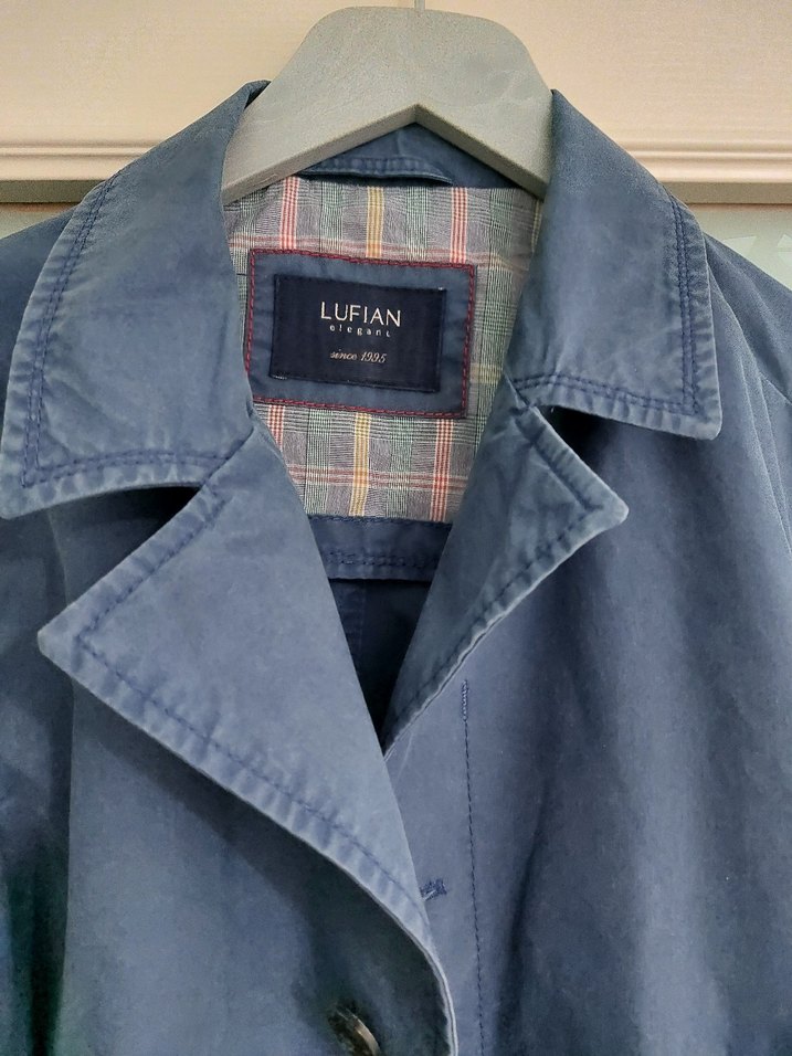 Düğmeli Mavi Denim Trençkot - Görsel 2