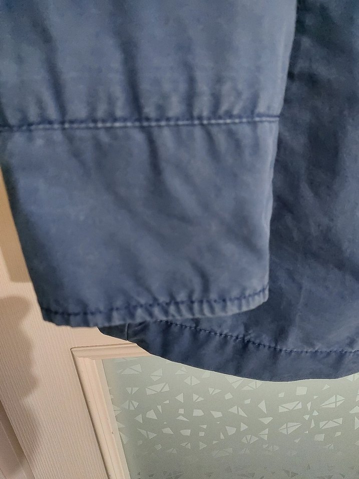 Düğmeli Mavi Denim Trençkot - Görsel 3