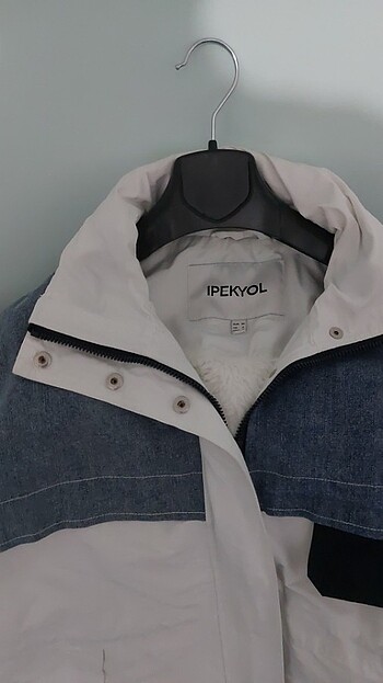İPEKYOL BEYAZ KOT DETAYLI 34 BEDEN KABAN - Görsel 2
