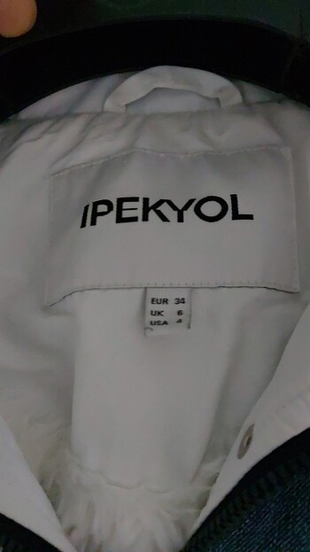 İPEKYOL BEYAZ KOT DETAYLI 34 BEDEN KABAN - Görsel 8