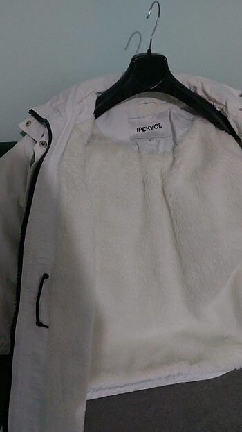 İPEKYOL BEYAZ KOT DETAYLI 34 BEDEN KABAN - Görsel 9