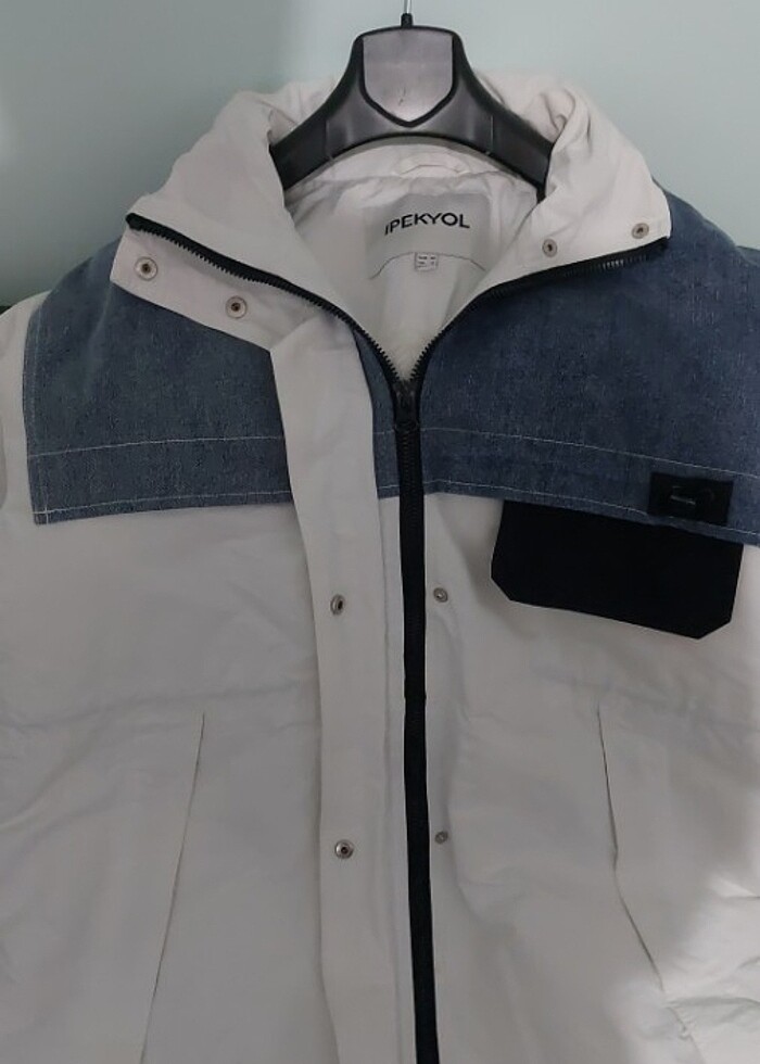 İPEKYOL BEYAZ KOT DETAYLI 34 BEDEN KABAN - Görsel 4