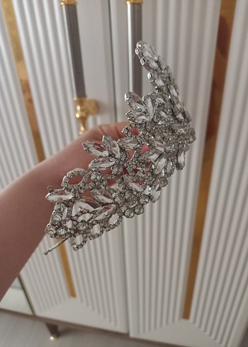 Beyaz Payetli Bohem Gelin Tacı - Görsel 6