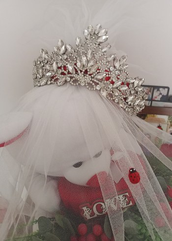 Beyaz Payetli Bohem Gelin Tacı - Görsel 4