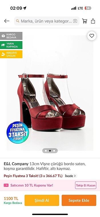 bordo saten platform topuklu ayakkabı