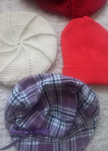 Mor Renkli Örgü Kadın Bere - Görsel 3