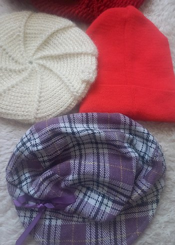 Mor Renkli Örgü Kadın Bere - Görsel 2