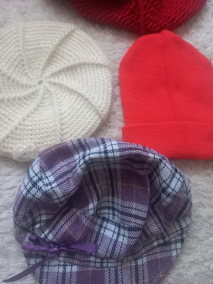 Mor Renkli Örgü Kadın Bere - Görsel 3