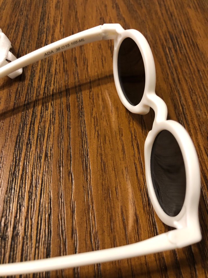 Beyaz Yuvarlak bebek Güneş Gözlüğü - Görsel 3