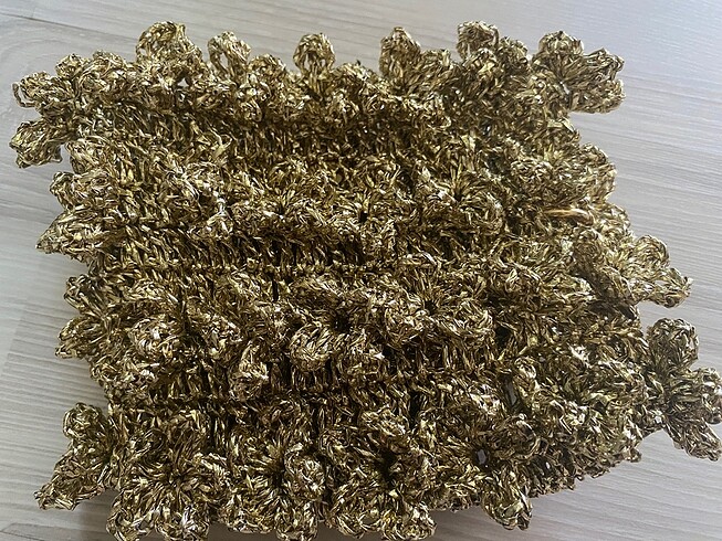 Diğer Çiçekli gold örgü çanta