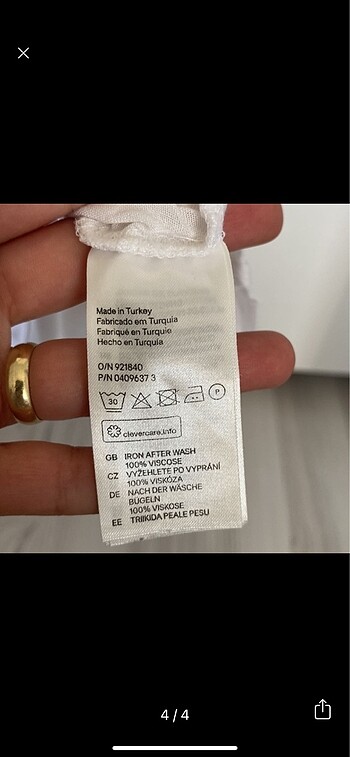 xs Beden beyaz Renk H&m viskoz tshirt