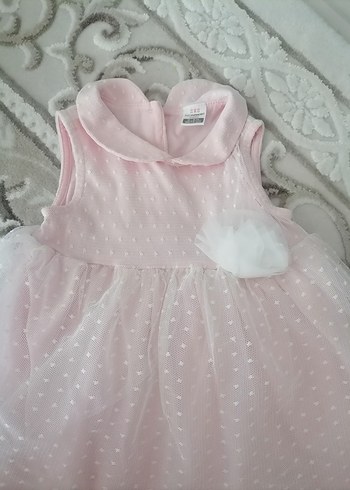 Pembe Kolsuz Klasik Kız Çocuk Elbisesi