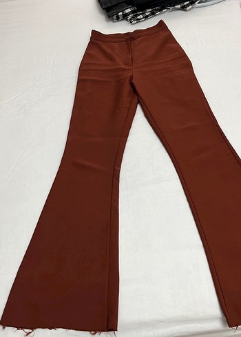 Kadın Kahverengi Kumaş Pantolon - Görsel 3