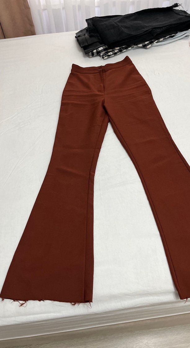 Kadın Kahverengi Kumaş Pantolon - Görsel 3