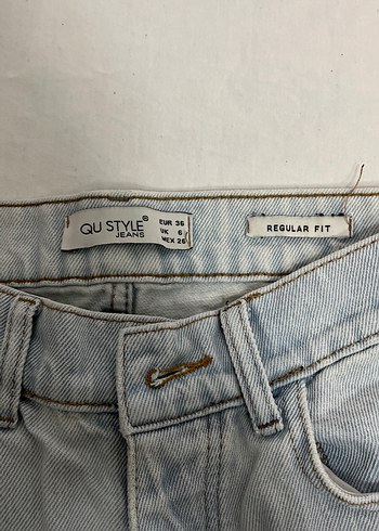 36 Beden Gri Kadın Bol Kesim Denim Pantolon