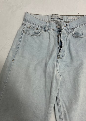 Gri Kadın Bol Kesim Denim Pantolon - Görsel 5