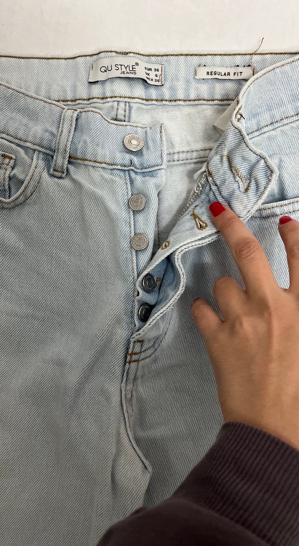 Gri Kadın Bol Kesim Denim Pantolon - Görsel 4