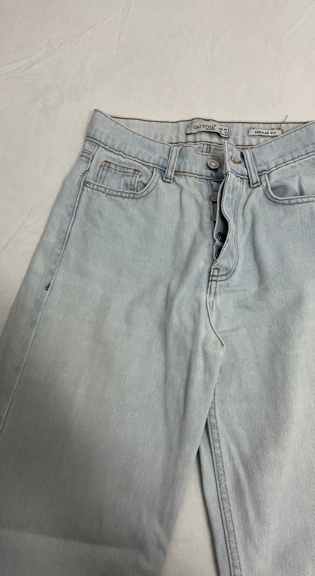 Gri Kadın Bol Kesim Denim Pantolon - Görsel 5