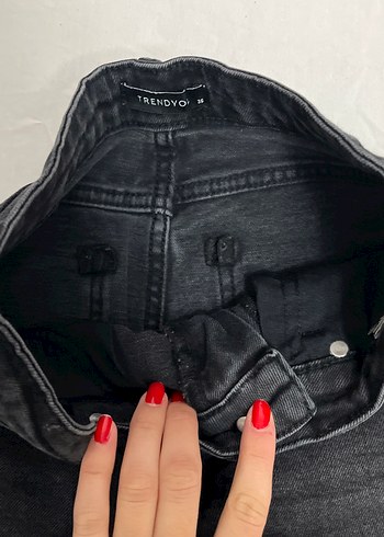 Trendyolmilla kot siyah pantolon 36 beden pantolon - Görsel 6