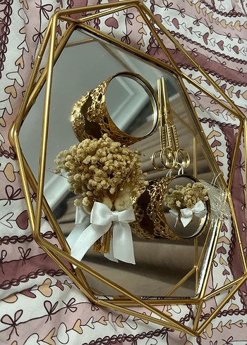 Püsküllü Bohem Tarzı Altın Düğün Aksesuarı - Görsel 2