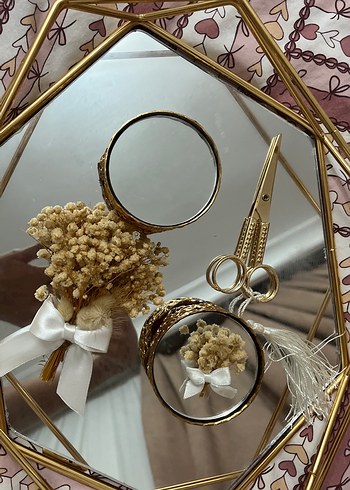 Püsküllü Bohem Tarzı Altın Düğün Aksesuarı - Görsel 5