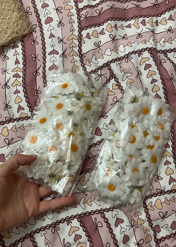 Beyaz Papatya süs - Görsel 2