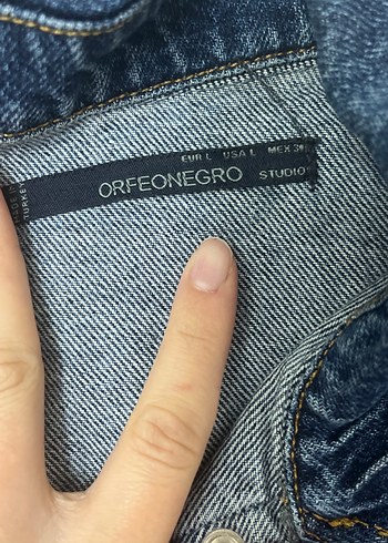 Kadın kot Denim Ceket, Kemerli, Uzun Kollu - Görsel 8