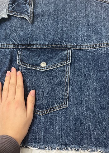 Kadın kot Denim Ceket, Kemerli, Uzun Kollu - Görsel 9