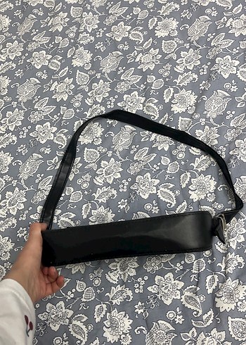 Siyah Deri Tokalı Kadın Omuz Çantası - Görsel 3