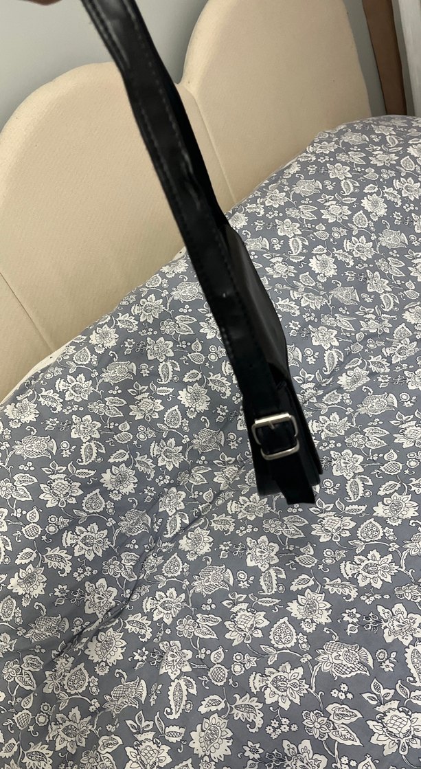 Siyah Deri Tokalı Kadın Omuz Çantası - Görsel 5