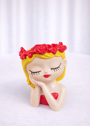 Pembe Çiçekli Kız Figürü - Görsel 2