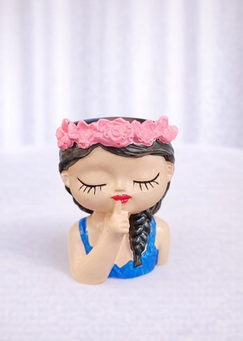 Pembe Çiçekli Kız Figürü - Görsel 4