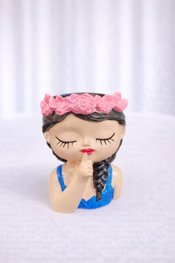 Pembe Çiçekli Kız Figürü - Görsel 4