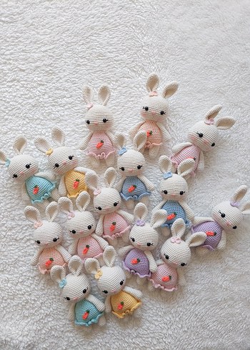 Renkli Pastel Tavşan Peluş Oyuncaklar