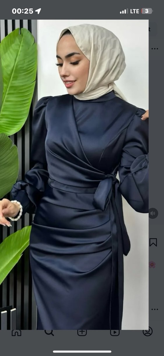 Tesettür Saten abiye - Görsel 2