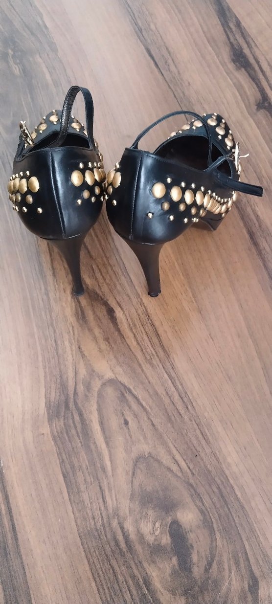 zımbalı siyah sitiletto - Görsel 2