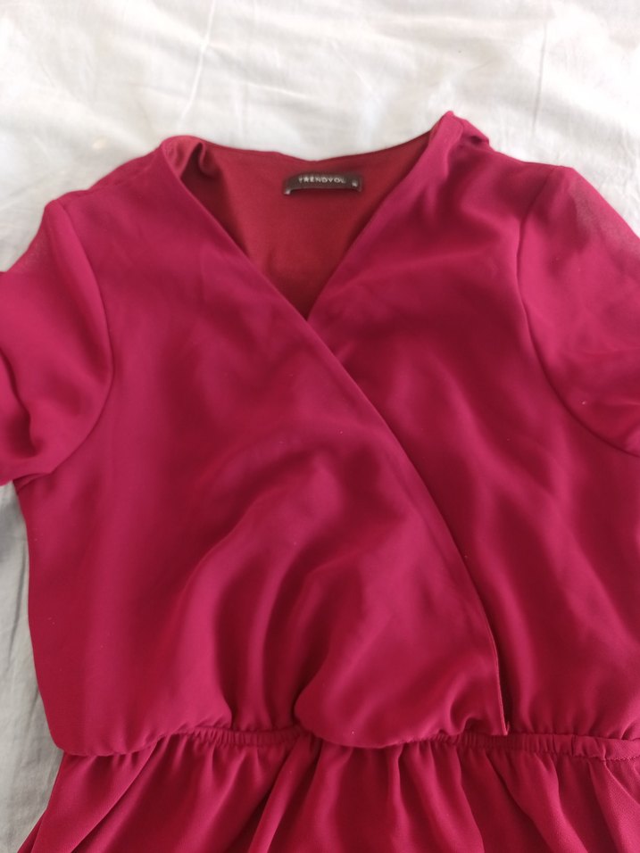 Bordo Midi Kadın Mezuniyet Elbisesi - Görsel 2