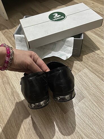 36,5 Beden siyah Renk Siyah deri loafer