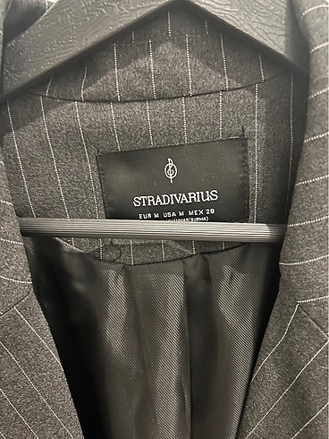 m Beden gri Renk Stradivarius çizgili blazer