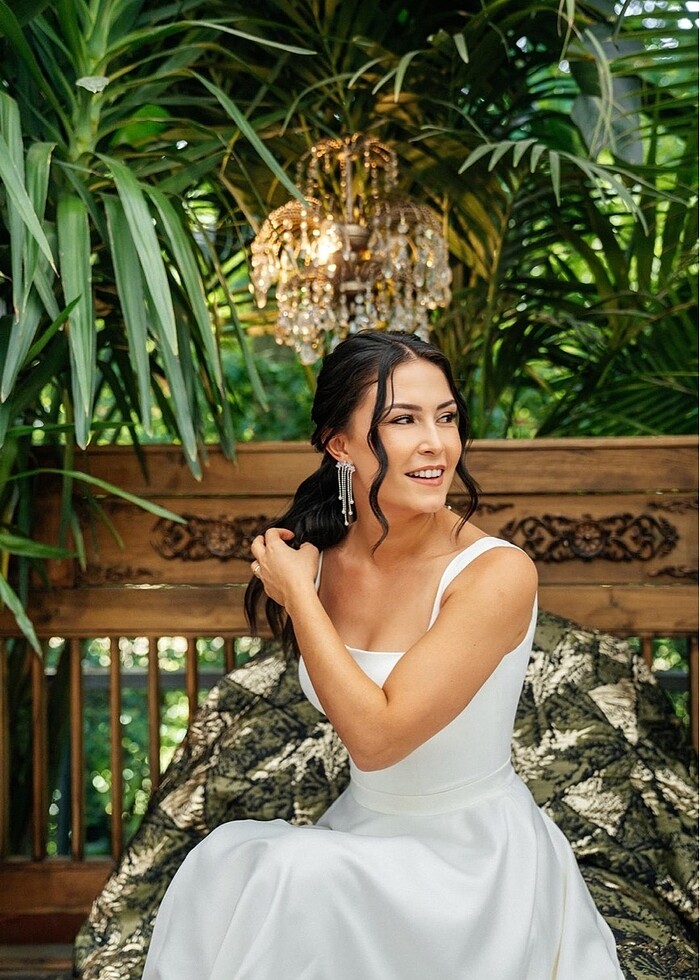 Sade saten gelinlik - Görsel 2