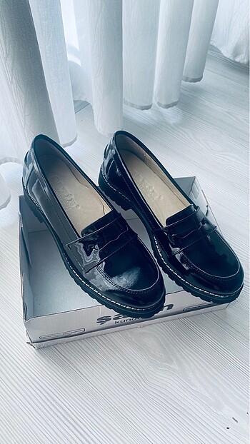 Kadın siyah loafer ayakkabı