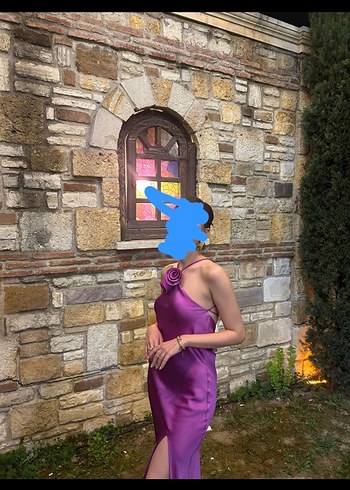 Uzun Mor Abiye Elbise - Görsel 4