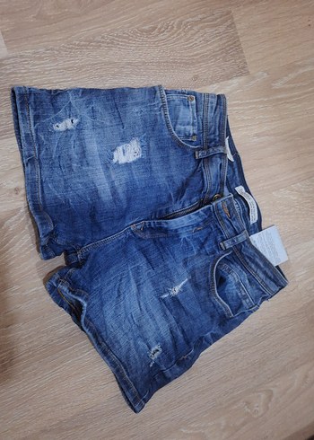 Bershka mavi düşük bel kot şort