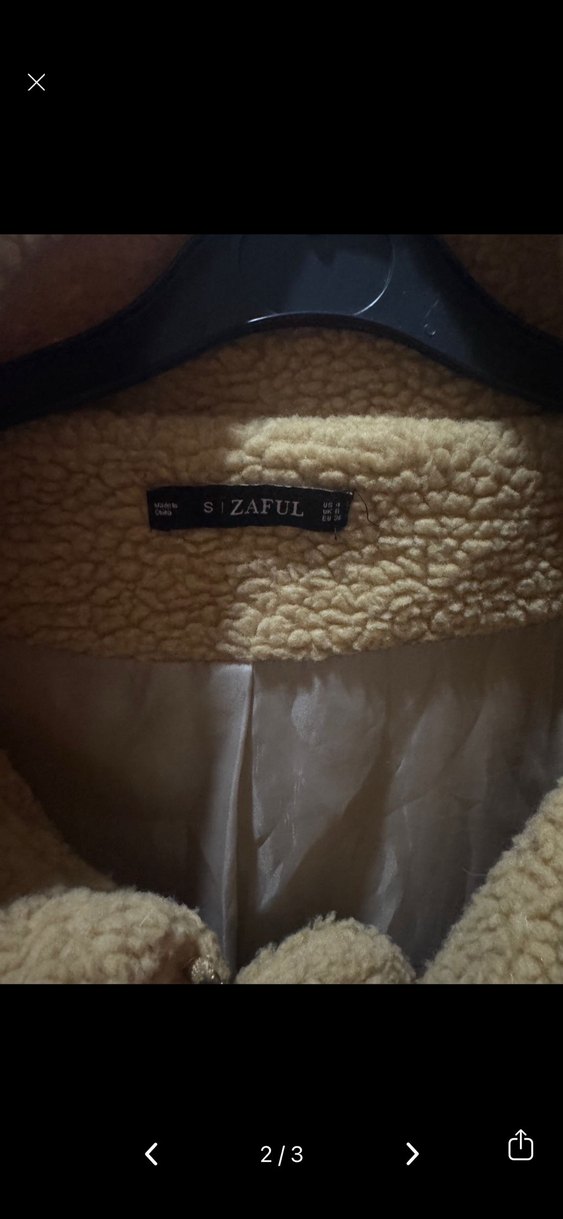 Kahverengi Peluş Kadın Ceket - Görsel 3