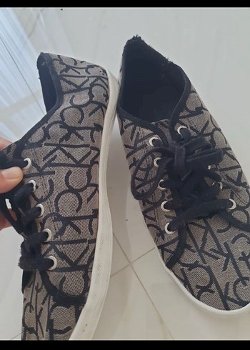 Gri Desenli Kadın / Erkek Calvin Klein Sneakers - Görsel 2