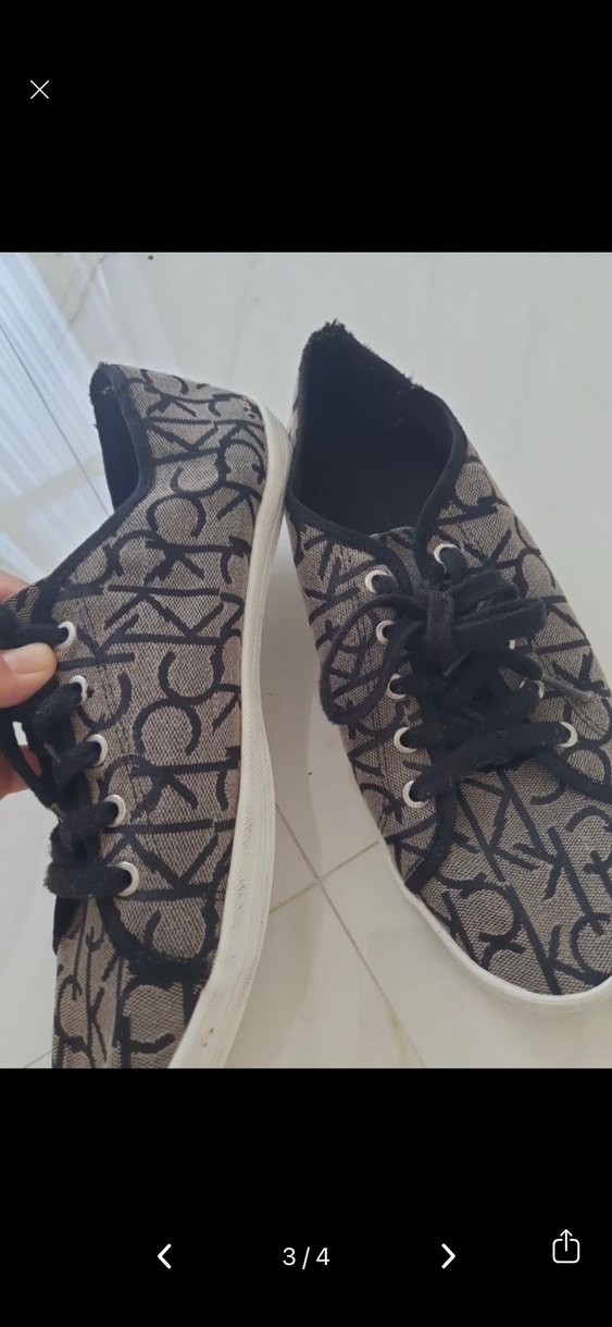 Gri Desenli Kadın / Erkek Calvin Klein Sneakers - Görsel 2