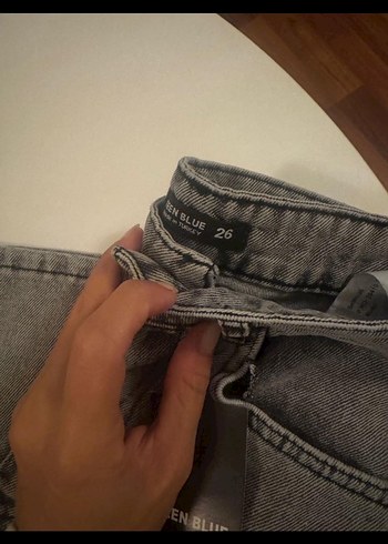 Gri Midi Boy Regular bol Kadın Kot Pantolon - Görsel 3